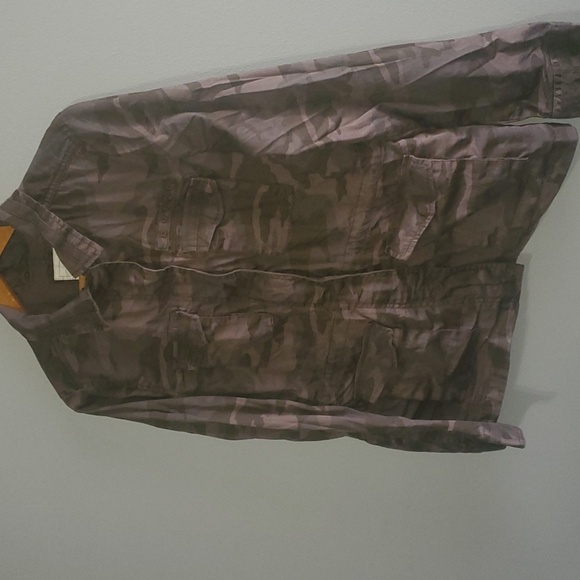 Sonoma Green Grey Brown Military Field Jacket Mens Size Medium W/ Snaps - Picture 2 of 10